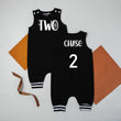 Load image into Gallery viewer, Two Spiderweb Personalized 2nd Birthday Romper with Striped Cuff