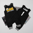 Load image into Gallery viewer, "One Happy Camper" Personalized 1st Birthday Romper with Striped Cuff