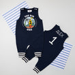 Load image into Gallery viewer, "The Big One" Surf-themed Personalized 1st Birthday Romper with Striped Cuff