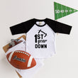 Load image into Gallery viewer, 1st Year Down Football Personalized First Birthday Raglan