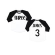 Load image into Gallery viewer, Three Spiderweb 3rd Birthday Raglan