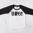 Load image into Gallery viewer, Three Spiderweb 3rd Birthday Raglan