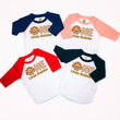 Load image into Gallery viewer, One Little Gobbler Fall-Themed Personalized 1st Birthday Raglan