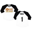 Load image into Gallery viewer, One Little Gobbler Fall-Themed Personalized 1st Birthday Raglan