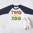 Load image into Gallery viewer, "Two is a Zoo" Second Birthday Raglan