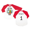 Load image into Gallery viewer, The Big One Surf-Themed Personalized 1st Birthday Raglan