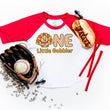 Load image into Gallery viewer, One Little Gobbler Fall-Themed Personalized 1st Birthday Raglan