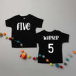 Load image into Gallery viewer, "Five Spiderweb" 5th Halloween Themed Birthday T-shirt