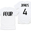 Load image into Gallery viewer, "Four Spiderweb" 4th Halloween Themed Birthday T-shirt