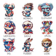 Load image into Gallery viewer, Patriotic Animals, 4th of July Kids T-shirts