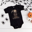 Load image into Gallery viewer, "It's Got Pockets" Grim Reaper Kids Halloween T-shirt or Bodysuit