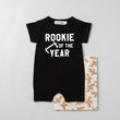 Load image into Gallery viewer, "Rookie of the Year" Football Slim Fit Shorts 1st Birthday Romper