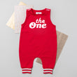 Load image into Gallery viewer, The One First Birthday Romper with Striped Cuff