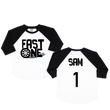 Load image into Gallery viewer, Fast One Racing Themed Personalized 1st Birthday Raglan