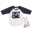 Load image into Gallery viewer, Fast One Racing Themed Personalized 1st Birthday Raglan