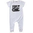 Load image into Gallery viewer, "Fast One" Racecar-themed Slim Fit 1st Birthday Short Sleeve Romper