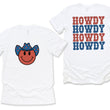 Load image into Gallery viewer, Western Themed 4th of July Howdy T-Shirt With Front & Back