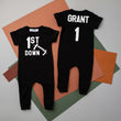 Load image into Gallery viewer, 1st Down Football Slim Fit Birthday Romper