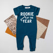 Load image into Gallery viewer, "Rookie of the Year" Football Slim Fit 1st Birthday Romper