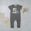 Load image into Gallery viewer, 1st Down Football Slim Fit Birthday Romper