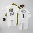 Load image into Gallery viewer, Long Sleeve Wild One First Birthday Romper