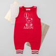 Load image into Gallery viewer, Teddy Bear First Birthday Romper with Striped Cuff
