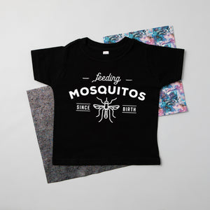 "Feeding Mosquitos Since Birth" Kids Camping-Themed T-shirts