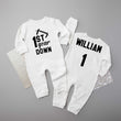 Load image into Gallery viewer, 1st Year Down Football Long Sleeved Personalized Romper