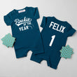 Load image into Gallery viewer, Shorts "Rookie of the Year" Baseball Slim Fit 1st Birthday Romper