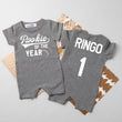 Load image into Gallery viewer, Shorts "Rookie of the Year" Baseball Slim Fit 1st Birthday Romper