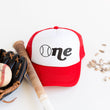 Load image into Gallery viewer, "ONE" Baseball First Birthday Raglan with Hat