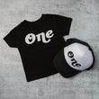 Load image into Gallery viewer, "One" 1st Birthday Personalized Outfit | Retro T-Shirt & Trucker Hat