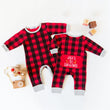 Load image into Gallery viewer, Christmas 2025 Personalized Red and Black Buffalo Print Romper