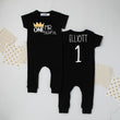 Load image into Gallery viewer, "Mr. Onederful" Slim Fit 1st Birthday Short Sleeve Romper
