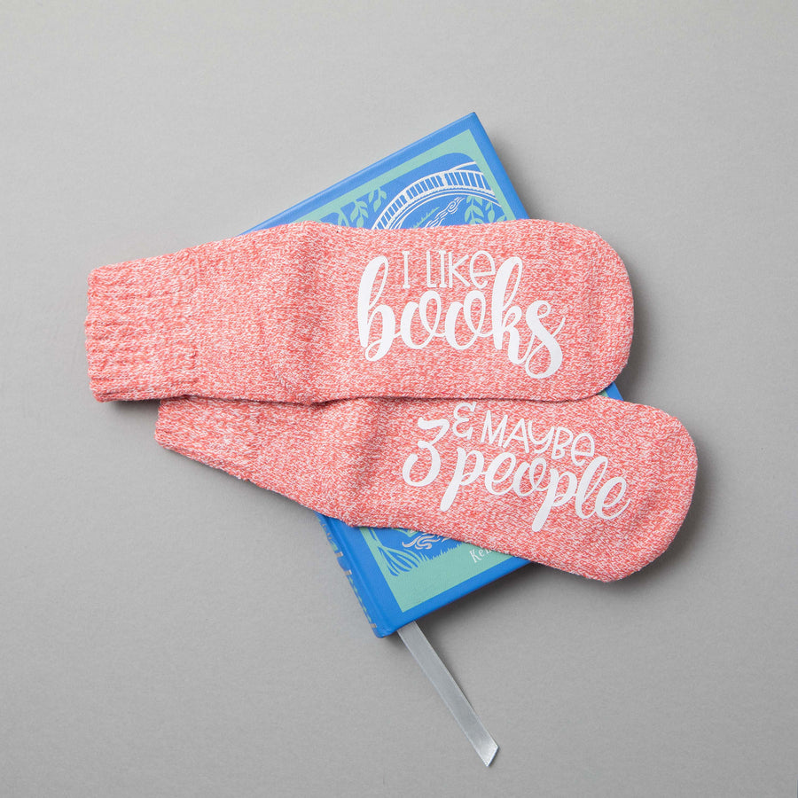 "I Like Books... & Maybe 3 People" Socks Reading Gift