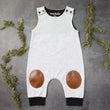 Load image into Gallery viewer, TroubleBoy® Knee Patch Gray Blank Romper