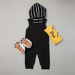 Load image into Gallery viewer, TroubleBoy® Blank Black Romper with Hood