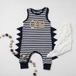 Load image into Gallery viewer, ONE First Birthday Navy & White Romper