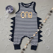 Load image into Gallery viewer, ONE First Birthday Navy & White Romper