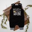 Load image into Gallery viewer, "Halfway To Becoming Wild One" 1/2 Birthday Romper with Striped Cuff