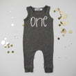 Load image into Gallery viewer, Gray "ONE" Slim Fit First Birthday Romper