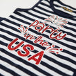Load image into Gallery viewer, "Party in the USA" July 4th Navy & White Romper