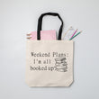 Load image into Gallery viewer, Weekend Plans: All Booked Up Tote bag.