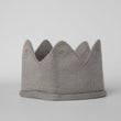 Load image into Gallery viewer, Gray knitted crown with gold accents