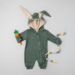 Load image into Gallery viewer, Green Personalized Embroidered Easter Romper with Bunny Ears