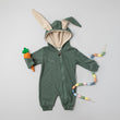 Load image into Gallery viewer, Green Personalized Embroidered Easter Romper with Bunny Ears