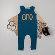 Load image into Gallery viewer, Aegean Blue "ONE Glitter" Slim Fit First Birthday Romper