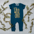 Load image into Gallery viewer, "Wild One" Slim Fit First Birthday Romper with Gold Writing