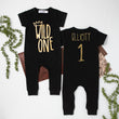 Load image into Gallery viewer, "Wild One" Slim Fit First Birthday Romper with Gold Writing