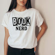 Load image into Gallery viewer, Book Nerd. Book Shirt. Spring and Pastel color. Gift for image 1 2troubleboys   Follow     Star Seller    | 60,402 sales | 5 out of 5 stars     Book Nerd. Book Shirt. Spring and Pastel color. Gift for Readers. Book Club Gift. Christmas. Back to School. Teacher Gift. Bookish.